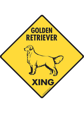 Golden Retriever Xing Sign or Sticker