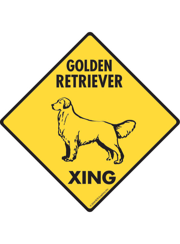 Golden Retriever Xing Sign or Sticker