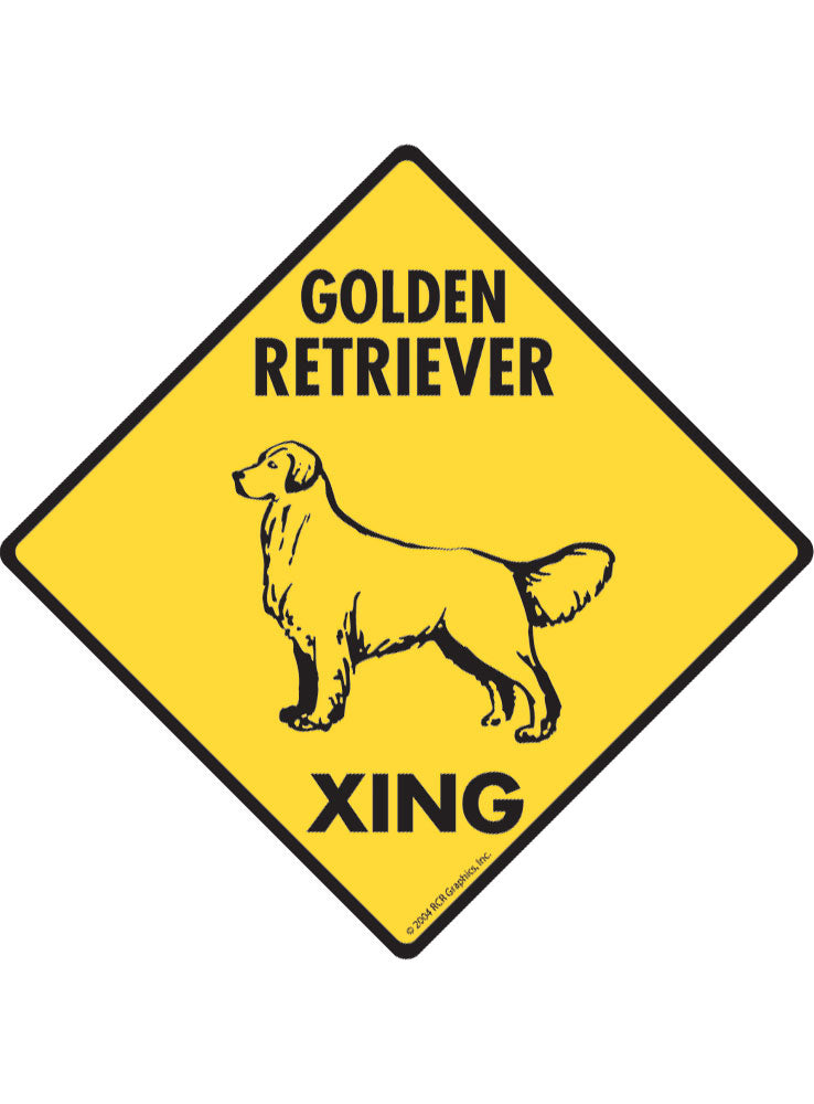Golden Retriever Xing Sign or Sticker