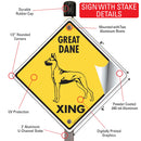 Great Dane Xing (Crossing) Dog Signs or Sticker-4