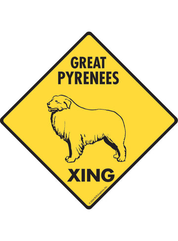 Great Pyrenees Xing Sign or Sticker