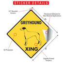 Greyhound Xing (Crossing) Dog Signs or Sticker-2