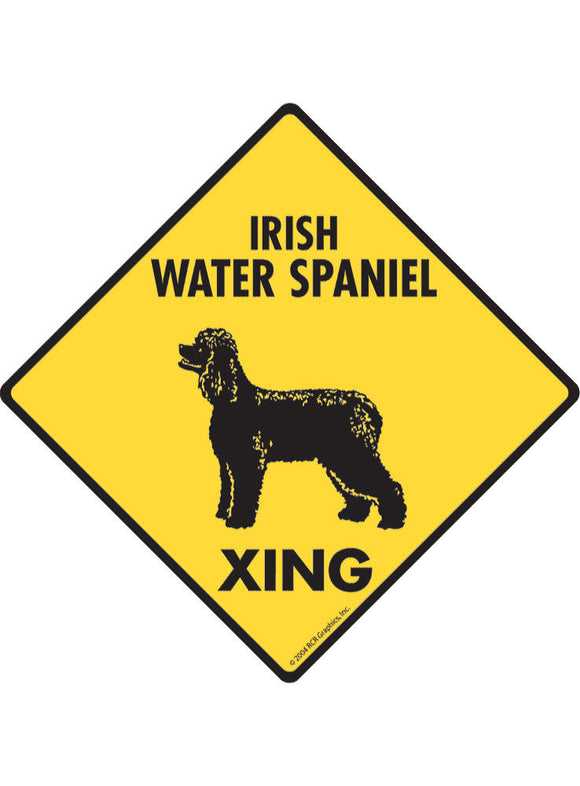 Irish Water Spaniel Xing Sign or Sticker
