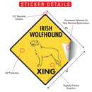 Irish Wolfhound Xing (Crossing) Dog Signs or Sticker-2