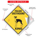 Italian Greyhound Xing (Crossing) Dog Signs or Sticker-3