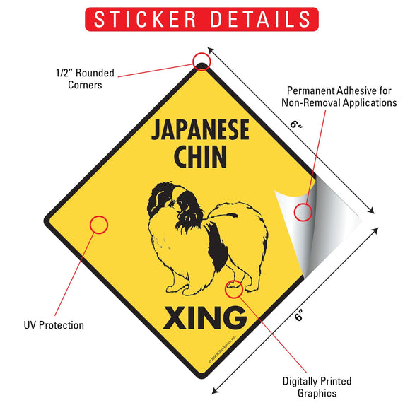 Japanese Chin Xing (Crossing) Dog Signs or Sticker