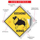 Keeshond Xing (Crossing) Dog Signs or Sticker-3
