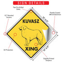 Kuvasz Xing (Crossing) Dog Signs or Sticker-3