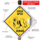 Lhasa Apso Xing (Crossing) Dog Signs or Sticker-4