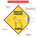 Miniature Pinscher Xing (Crossing) Dog Signs or Sticker-2