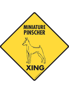Miniature Pinscher Xing Sign or Sticker