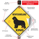 Newfoundland Xing (Crossing) Dog Signs or Sticker-4