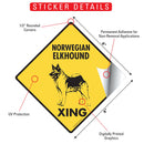 Norwegian Elkhound Xing (Crossing) Dog Signs or Sticker-2