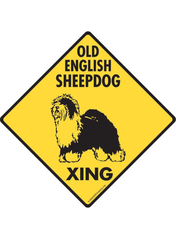Old English Sheepdog Xing Sign or Sticker