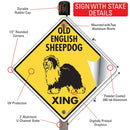 Old English Sheepdog Xing (Crossing) Dog Signs or Sticker-4