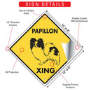 Papillon Xing (Crossing) Dog Signs or Sticker-3