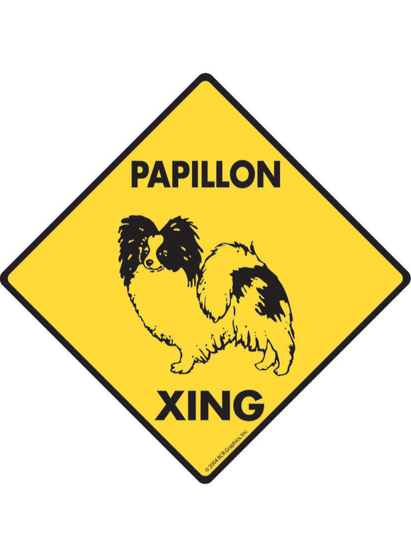 Papillon Xing Sign or Sticker