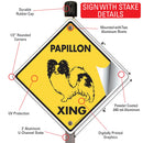 Papillon Xing (Crossing) Dog Signs or Sticker-4