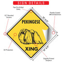 Pekingese Xing (Crossing) Dog Signs or Sticker-3