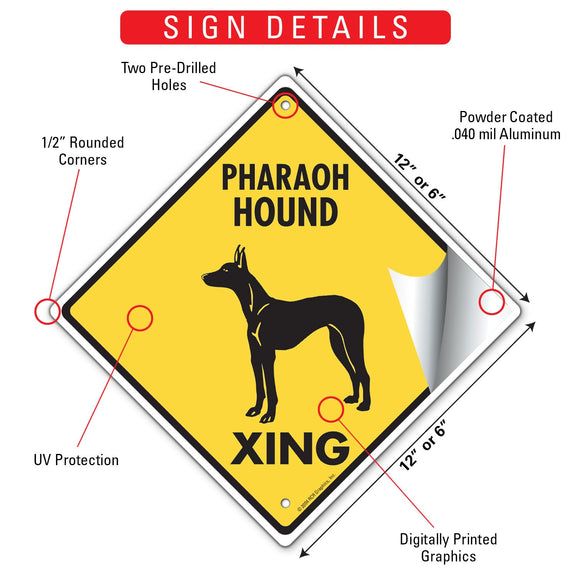 Pharaoh Hound Xing (Crossing) Dog Signs or Sticker