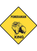 Pomeranian Xing Sign or Sticker