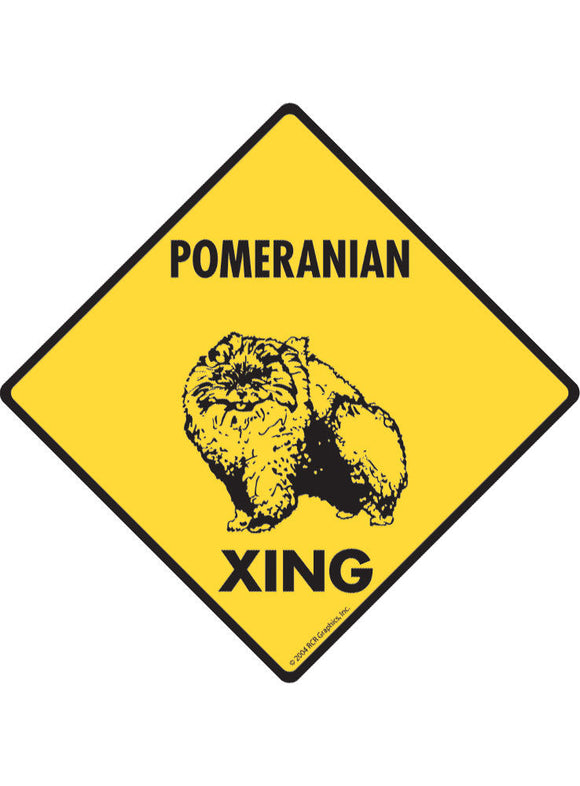 Pomeranian Xing Sign or Sticker