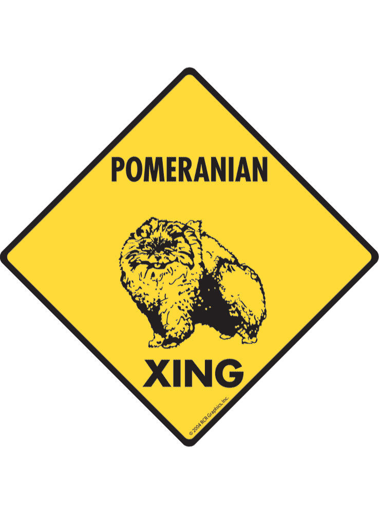 Pomeranian Xing Sign or Sticker