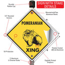 Pomeranian Xing (Crossing) Dog Signs or Sticker-4