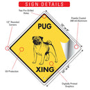 Pug Xing (Crossing) Dog Signs or Sticker-3