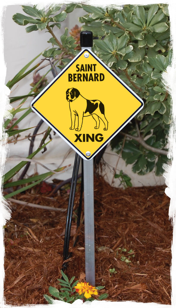 Saint Bernard Xing (Crossing) Dog Signs or Sticker