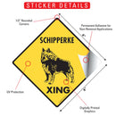Schipperke Xing (Crossing) Dog Signs or Sticker-2