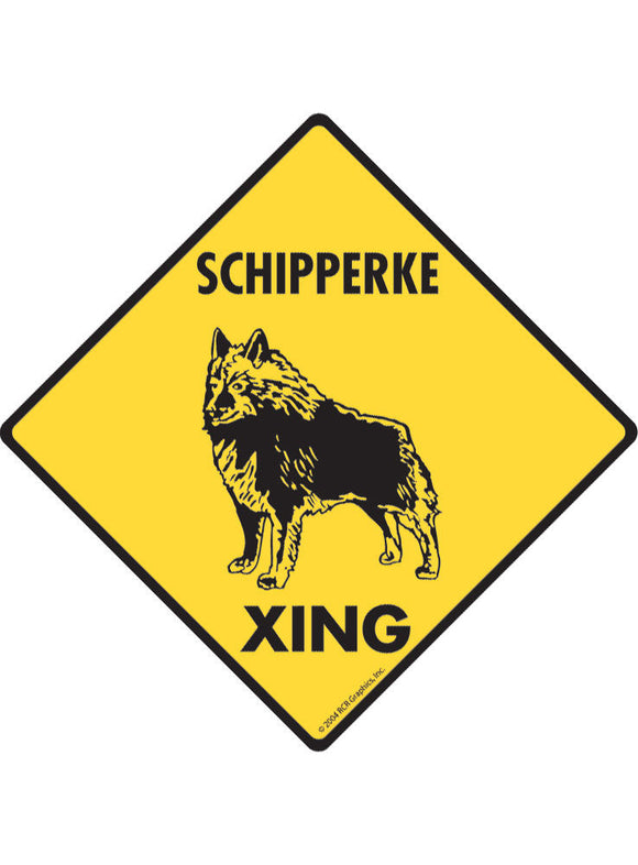 Schipperke Xing Sign or Sticker