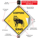 Schipperke Xing (Crossing) Dog Signs or Sticker-4