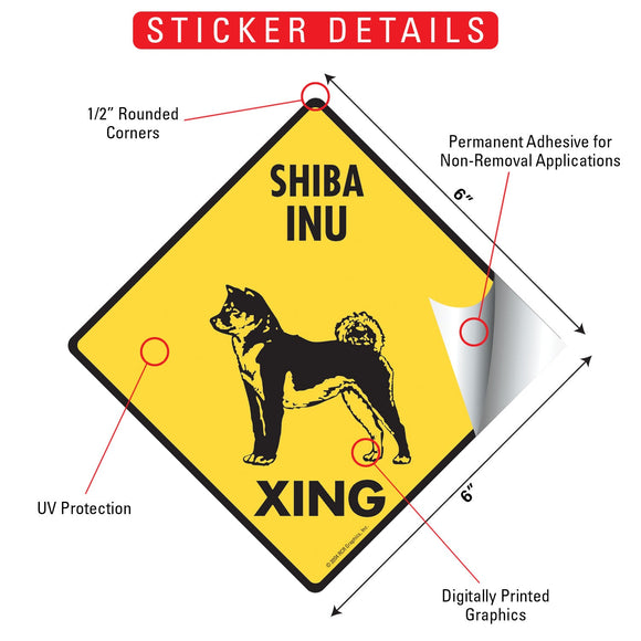 Shiba Inu Xing (Crossing) Dog Signs or Sticker