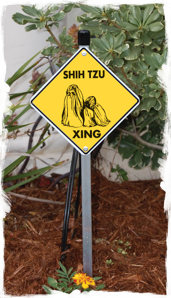 Shih Tzu Xing (Crossing) Dog Signs or Sticker