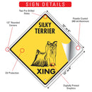 Silky Terrier Xing (Crossing) Dog Signs or Sticker-3