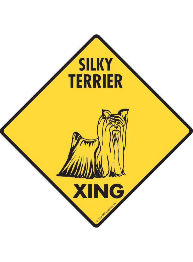 Silky Terrier Xing Sign or Sticker