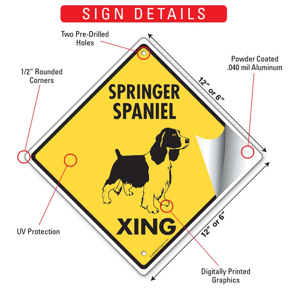 Springer Spaniel Xing (Crossing) Dog Signs or Sticker