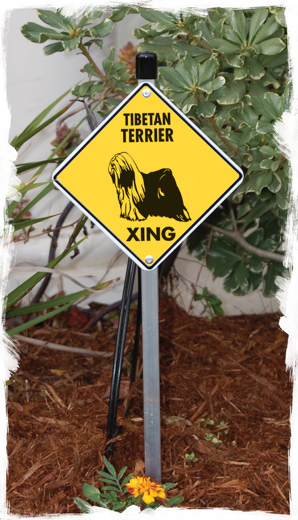 Tibetan Terrier Xing (Crossing) Dog Signs or Sticker