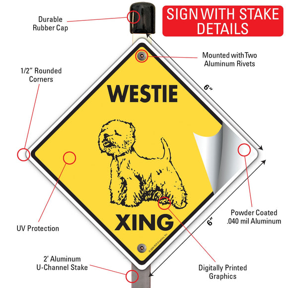 Westie Xing (Crossing) Dog Signs or Sticker