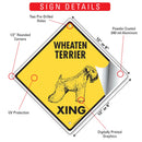 Wheaten Terrier Xing (Crossing) Dog Signs or Sticker-3