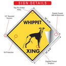 Whippet Xing (Crossing) Dog Signs or Sticker-3