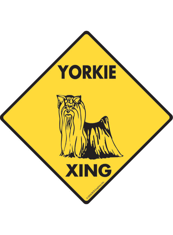 Yorkshire Terrier Xing Sign or Sticker