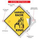 Harness Racer Xing (Crossing) Horse Signs or Sticker-3