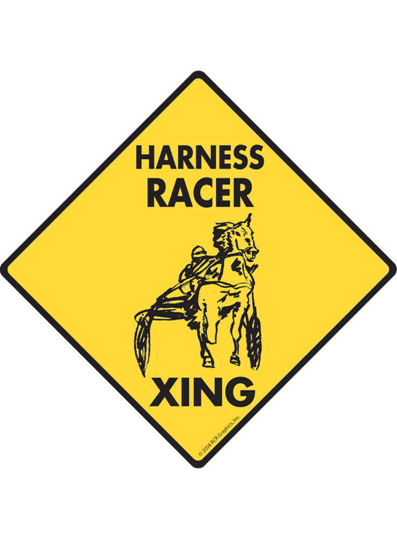 Harness Racer Xing Sign or Sticker