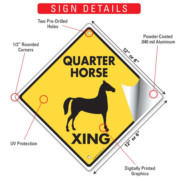 Quarter Horse Xing (Crossing) Signs or Sticker