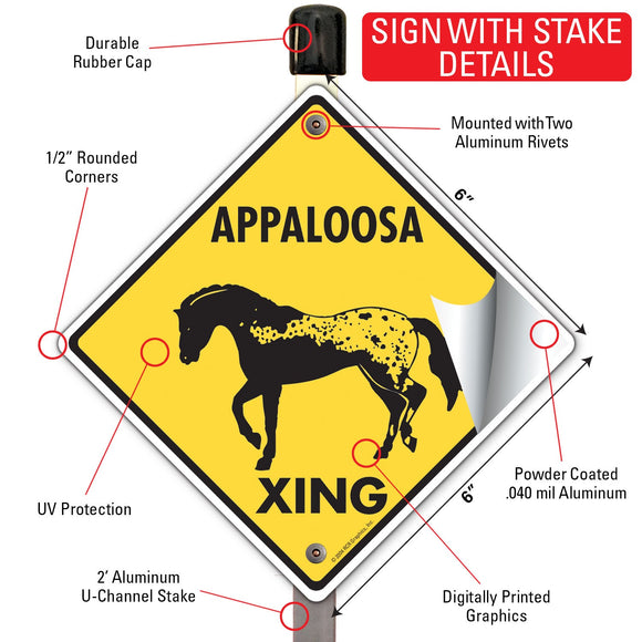 Appaloosa Xing (Crossing) Horse Signs or Sticker