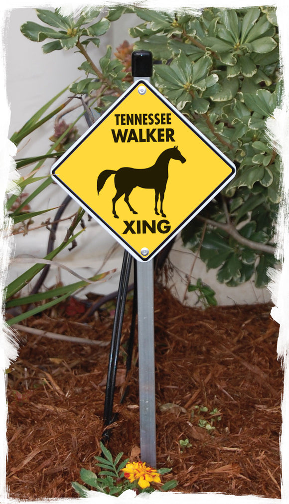 Tennessee Walker Crossing Horse Aluminum Sign or Vinyl Sticker - Weatherproof Novelty