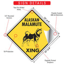 Alaskan Malamute Xing (Crossing) Dog Signs or Sticker-3