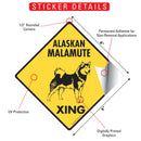 Alaskan Malamute Xing (Crossing) Dog Signs or Sticker-2